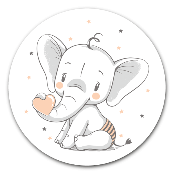 Muurcirkel Baby Elephant