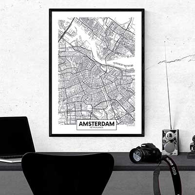 originele wanddecoratie citymap