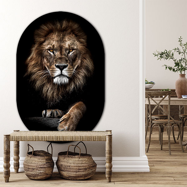 Imposante muurovaal Lion king