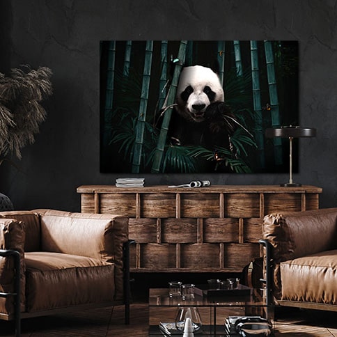 jungle panda op textiel wanddecoratie