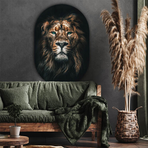 Stoere wandovalen, muurovaal lion
