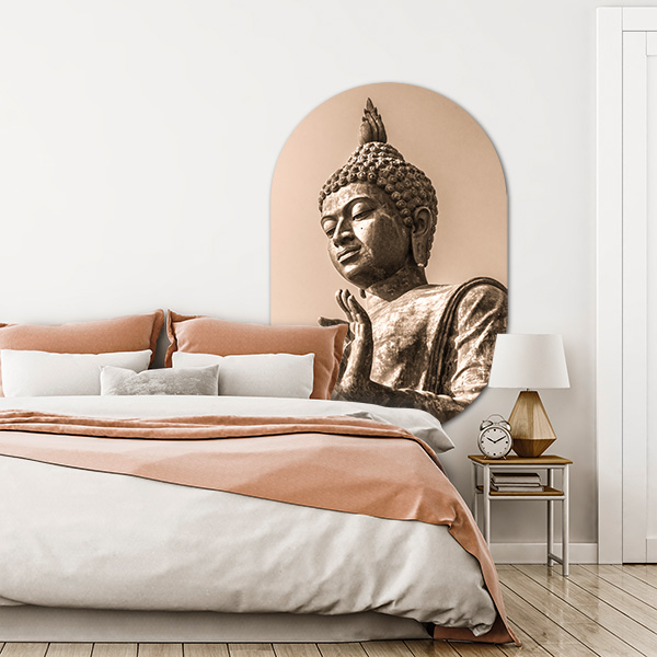 Muurovaal boeddha in de slaapkamer