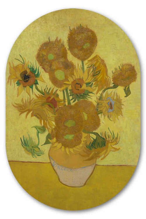 Muurovaal Zonnebloemen van Vincent van Gogh