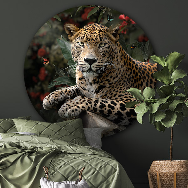 Muurcirkel luipaard slaapkamer