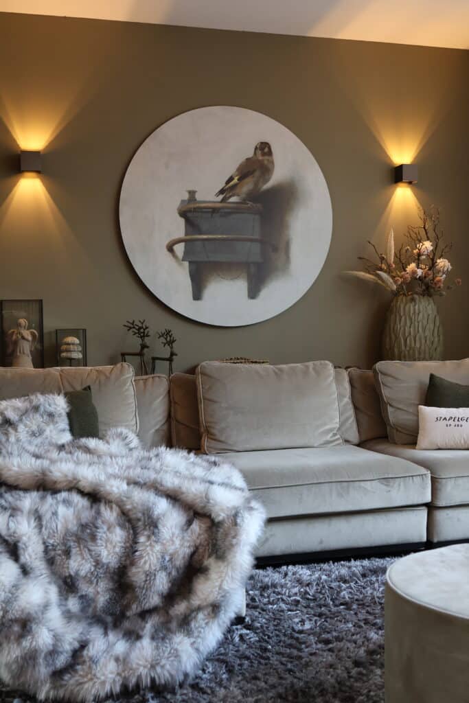 Klantfoto: muurcirkel Het puttertje in een woonkamer
