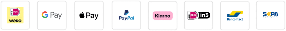 Betalen met iDEAL | Wero, Google Pay, Apple Pay, PayPal, Klarna, iDEAL in3, Bancontact of SEPA-overschrijving