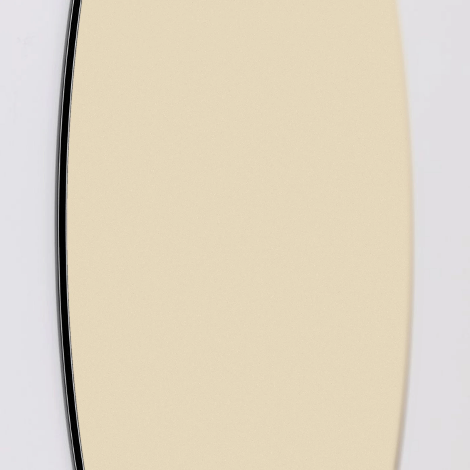 Muurcirkel Beige, Aluminium Dibond van dichtbij