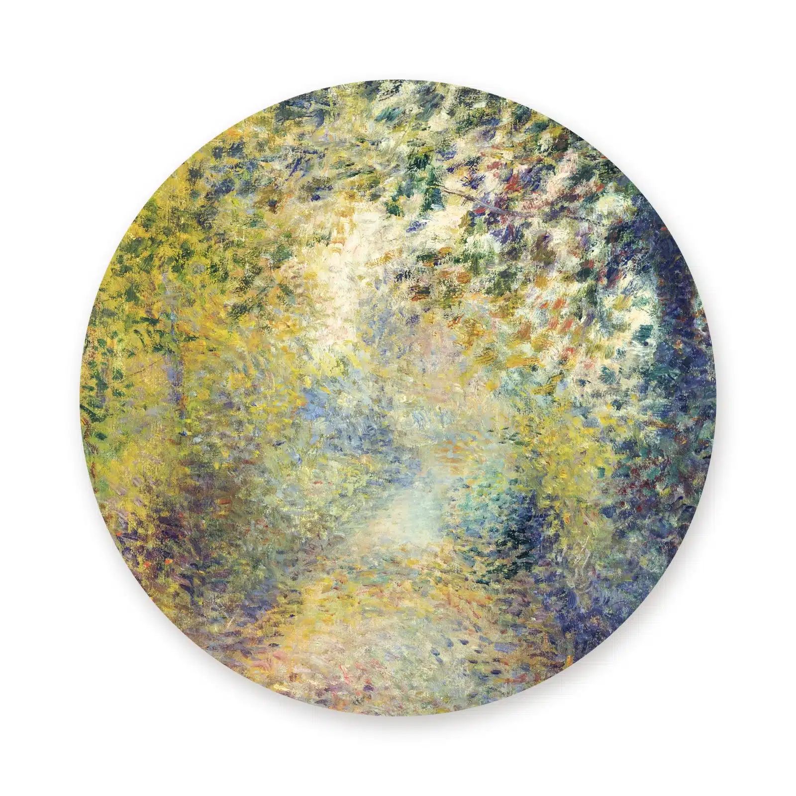 Renoir schilderij als muurcirkel los op een witte achtergrond