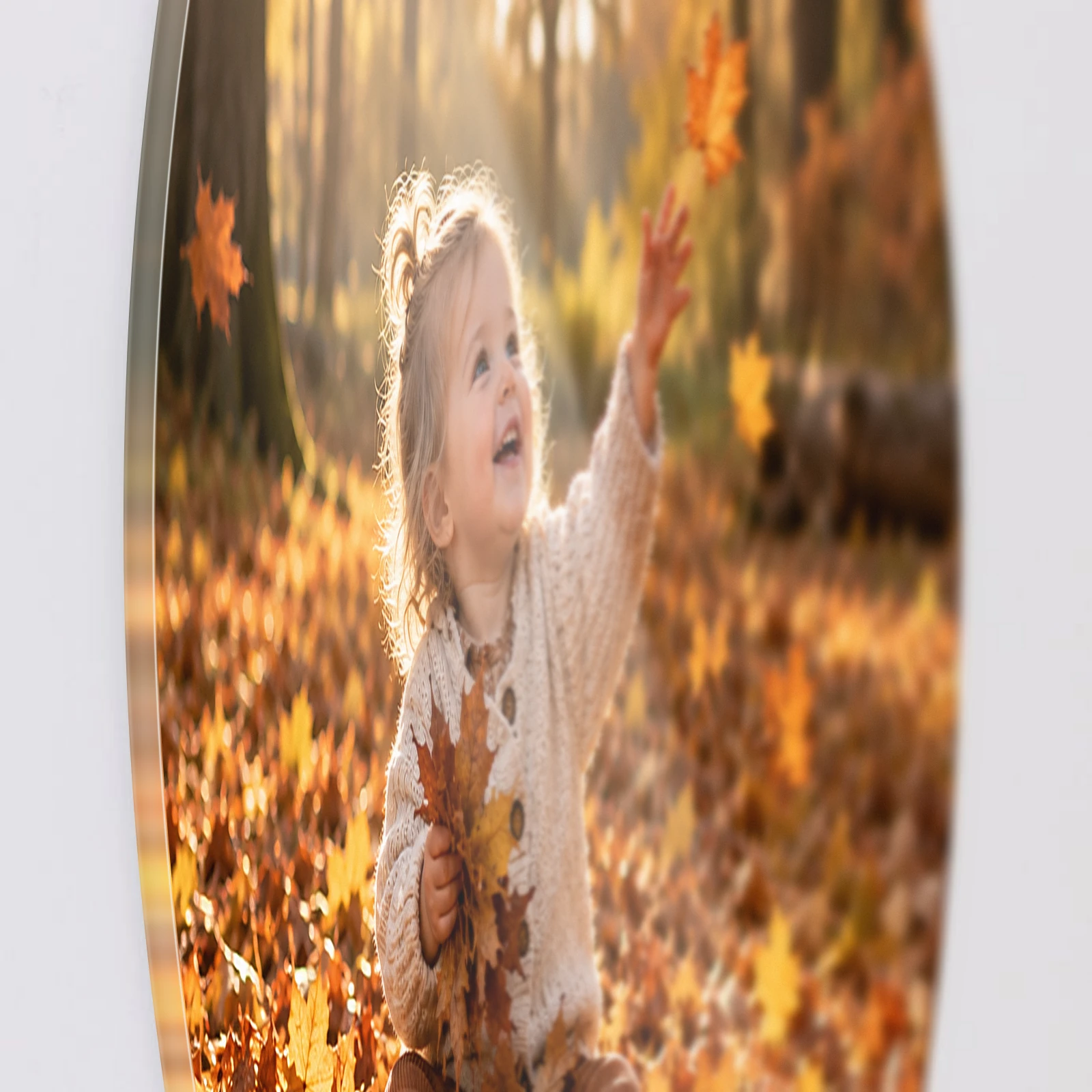 Muurcirkel met eigen foto, Plexiglas van dichtbij