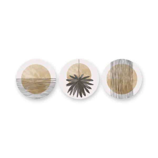 Beige muurcirkel set los op een witte achtergrond