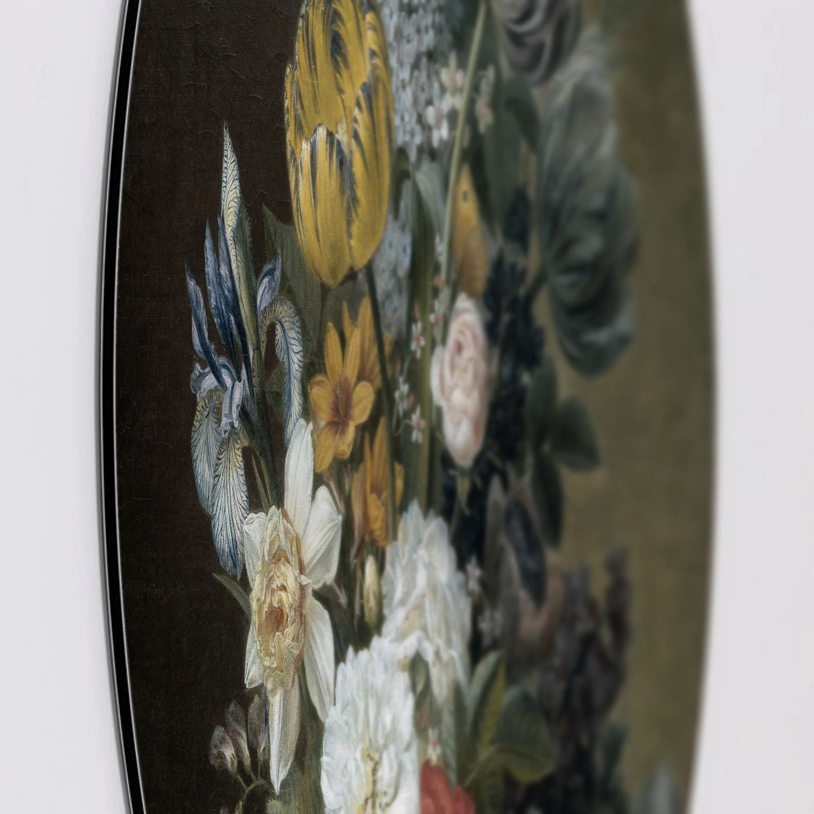 Muurcirkel Stilleven met bloemen van Eelke Jelles Eelkema, Aluminium Dibond van dichtbij