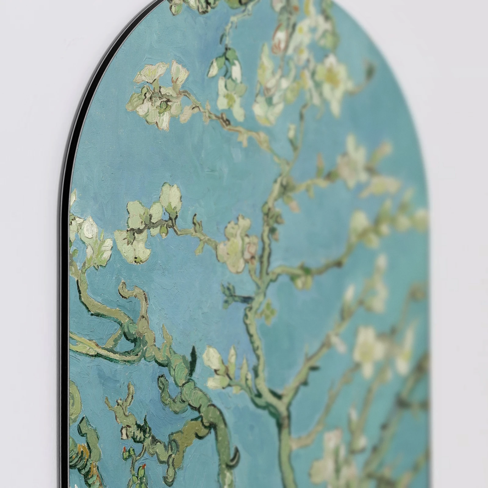 Muurovaal Amandelbloesem - Vincent van Gogh, Aluminium Dibond van dichtbij