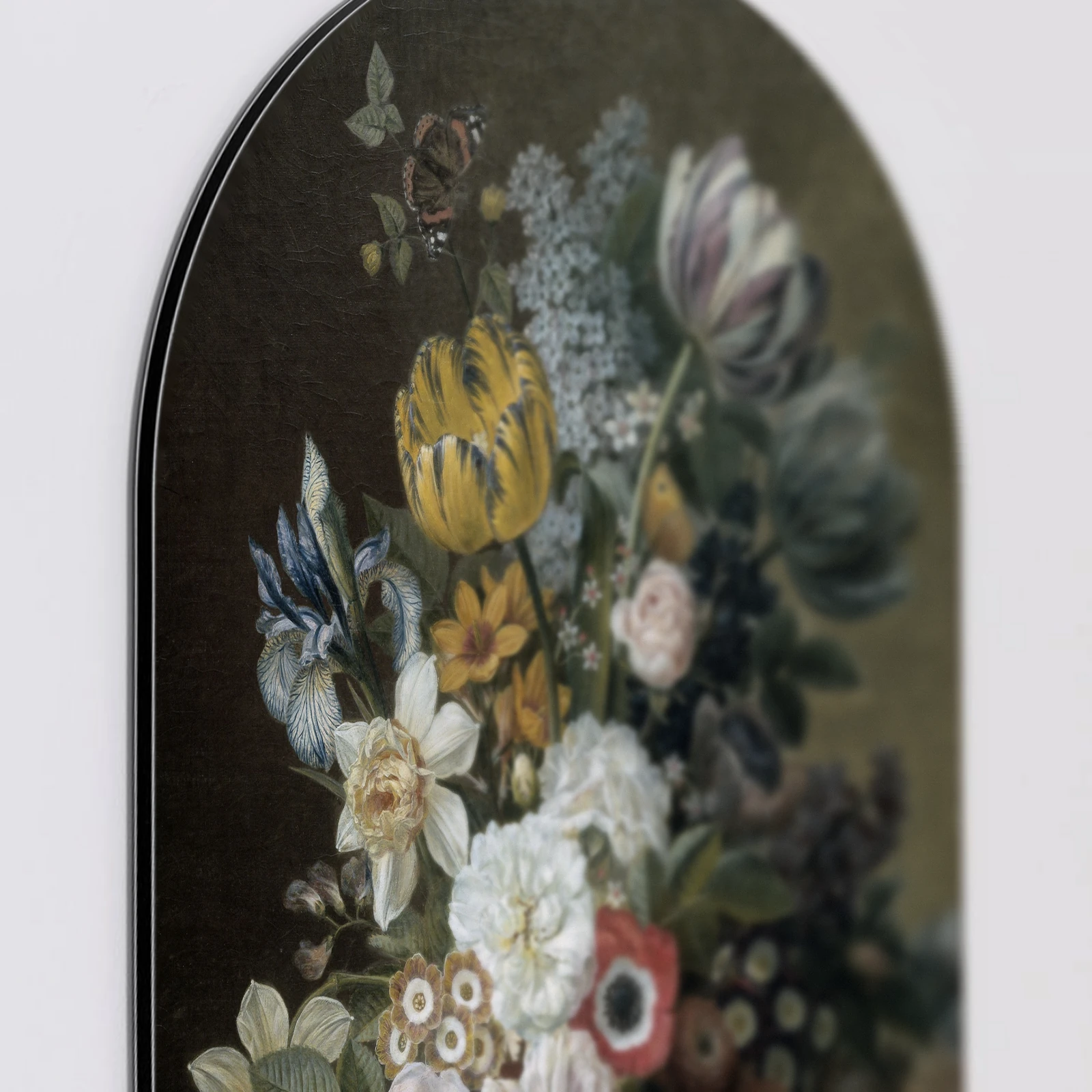 Muurovaal Stilleven met bloemen van Eelke Jelles Eelkema, Aluminium Dibond van dichtbij
